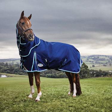 Weatherbeeta Blue/Bright Blue/White Comfitec Ultra Hardi Detach-A-Neck Medium/Lite Turnout Rug