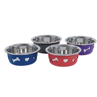 Buy Weatherbeeta Non-Slip Stainless Steel Silicone Bone Dark Grey Dog Bowl | Online for Equine