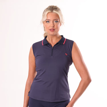 Shires Aubrion Navy Poise Ladies Sleeveless Tech Polo