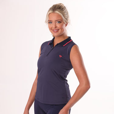 Shires Aubrion Navy Poise Ladies Sleeveless Tech Polo