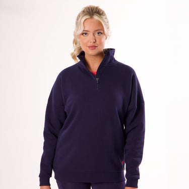 Buy Shires Aubrion Serene Ladies Navy 1/2 Zip Sweatshirt - Large (UK 14)| Online for Equine