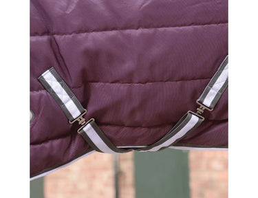 Buy the WeatherBeeta Maroon/Grey/White ComfiTec PP Channel Quilt II 220g Detach-A-Neck Stable Rug | Online for Equine