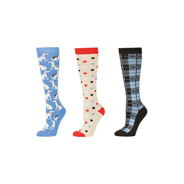 Dublin Adults 3 Pack Socks - Dog/Spot/Check