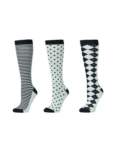 Dublin Adults 3 Pack Socks - Navy Surf Spray