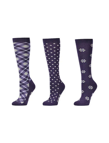 Dublin Adults 3 Pack Socks - Plum Perfect