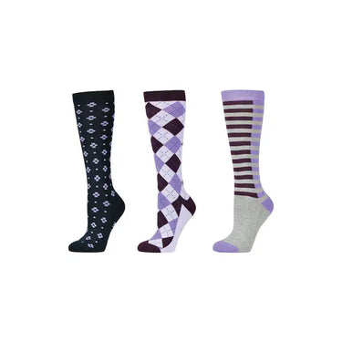 Dublin Adults 3 Pack Socks - Purples