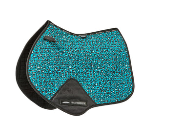 WeatherBeeta Prime Turquoise Leopard Print Jump Saddle Pad-Pony