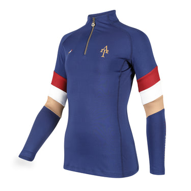 Buy the Shires Aubrion Young Rider Navy Team Long Sleeve Base Layer | Online for Equine