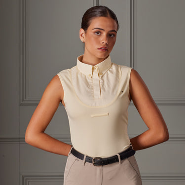 Buy the The Shires Aubrion Ladies Yellow Sleeveless Tie Shirt | Online for Equine