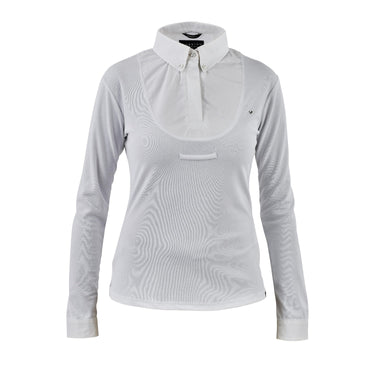 Buy the Shires Aubrion Ladies Long Sleeve White Tie Shirt | Online for Equine