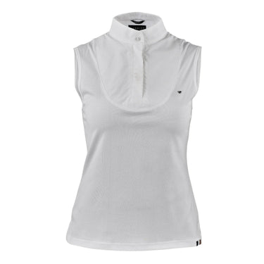 Buy the The Shires Aubrion Ladies White Sleeveless Stock Shirt | Online for Equine