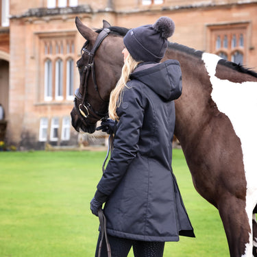 Buy the Shires Aubrion Charcoal Halcyon Mid Length Waterproof Coat | Online for Equine