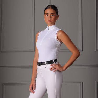 Buy the Shires Aubrion Ladies Arcaster Sleeveless White Show Shirt | Online for Equine