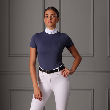 Buy the Shires Aurbion Ladies Walston Navy Show Shirt | Online for Equine