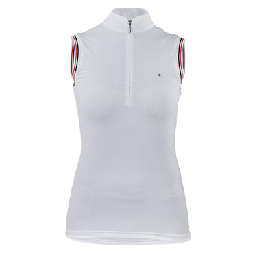 Buy the Shires Aubrion Young Rider Arcaster Sleeveless White Show Shirt | Online for Equine