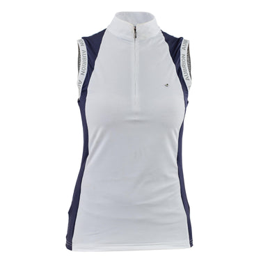 Buy the Shires Aubrion Young Rider Newbel Sleeveless Navy Show Shirt | Online for Equine