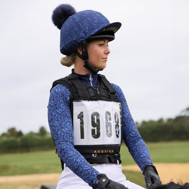 Buy the Shires Aubrion Hyde Park Navy Paisley Hat Cover | Online for Equine