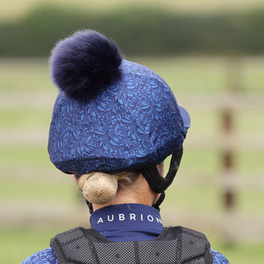 Buy the Shires Aubrion Hyde Park Navy Paisley Hat Cover | Online for Equine