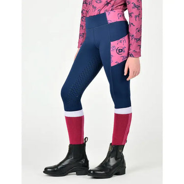 Dublin Kids Everyday Riding Tights - Navy Horses