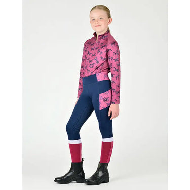 Dublin Kids Everyday Riding Tights - Navy Horses