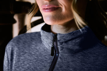 Buy the WeatherBeeta Navy/Iris London Layer Long Sleeve Top | Online for Equine