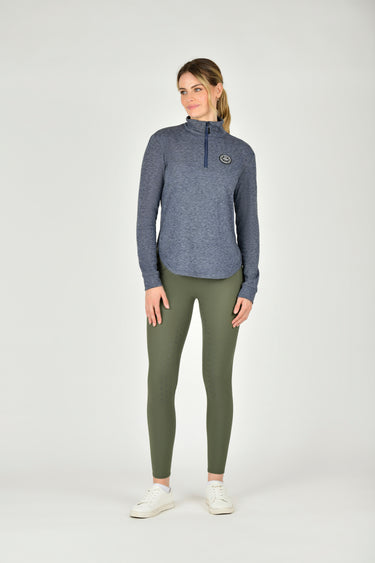 Buy the WeatherBeeta Navy/Iris London Layer Long Sleeve Top | Online for Equine