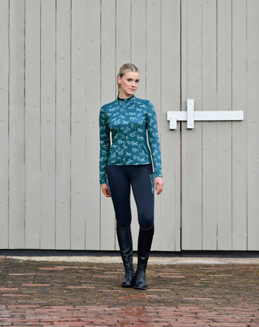 Dublin Ladies Autumn Sally Legion Blue Long Sleeve Riding Top