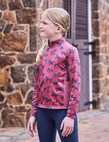 Buy Dublin Girls Autumn Sally Frolicking Horses Long Sleeve Base Layer| Online for Equine