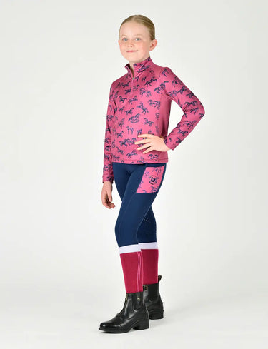 Dublin Girls Autumn Sally Frolicking Horses Long Sleeve Base Layer