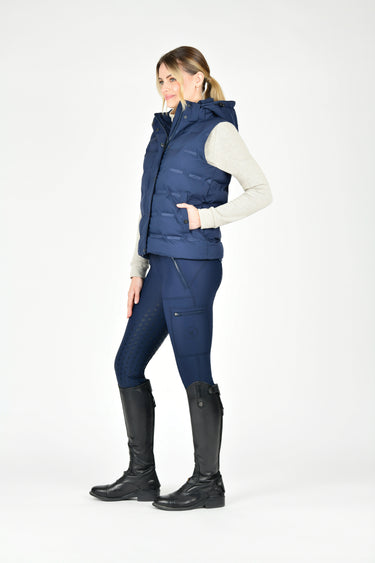 Buy the WeatherBeeta Navy/Iris Hapur Heat Seal Quilted Vest | Online for Equine