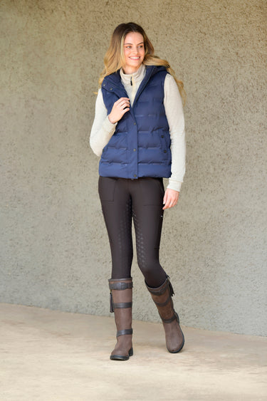 Buy the WeatherBeeta Navy/Iris Hapur Heat Seal Quilted Vest | Online for Equine