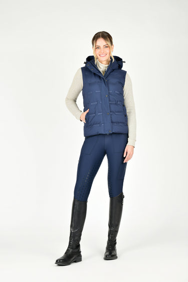 Buy the WeatherBeeta Navy/Iris Hapur Heat Seal Quilted Vest | Online for Equine