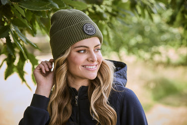 Buy the WeatherBeeta Olive Night Fleece Lined Beanie | Online for Equine