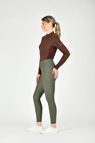 Buy the WeatherBeeta Olive Night Thermal Riding Tights | Online for Equine