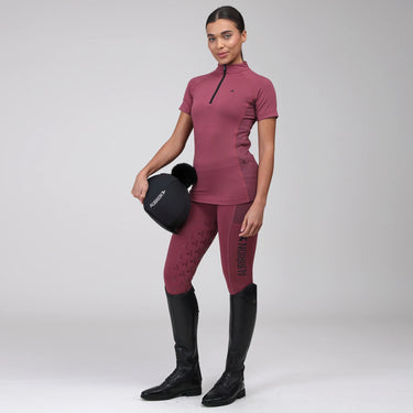 Shires Mauve Aubrion React Ladies Short Sleeve Base Layer