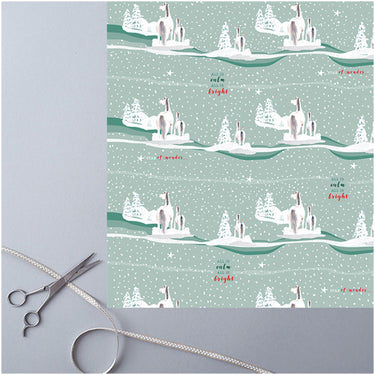 Deckled Edge "Christmas Frolics" Xmas Design Gift Wrap