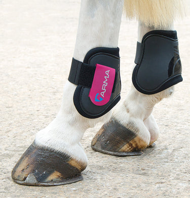 Buy the Shires ARMA Black/Raspberry Fetlock Boots | Online for Equine