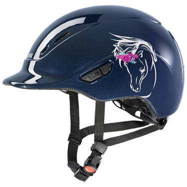 Uvex Kidoxx Dekor Shiny Navy Flower Junior Riding Hat