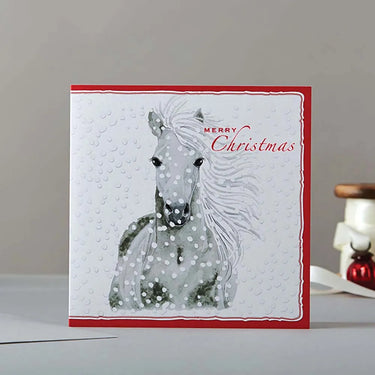 Deckled Edge "Rosa Merry Christmas" Horse Christmas Card