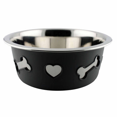 Buy Weatherbeeta Non-Slip Stainless Steel Silicone Bone Dark Grey Dog Bowl | Online for Equine