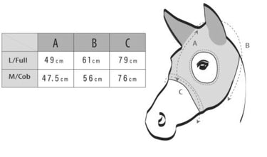 Buy Lami-Cell Titanium Soundless Ear Hood Size Guide | Online for Equine