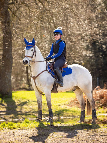 Buy LeMieux Luxury Suede Benetton Blue GP Square| Online for Equine