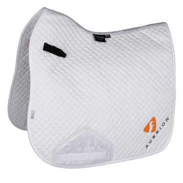 Buy the Shires Aubrion White Branded Dressage Saddlecloth | Online for Equine