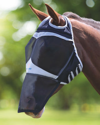 Buy Shires Black Fine Mesh Fly Mask with Ear Holes & Nose| Online for Equine