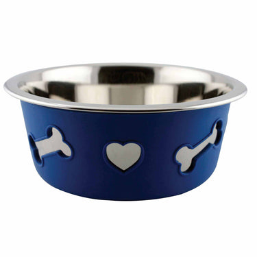 Buy Weatherbeeta Non-Slip Stainless Steel Silicone Bone Blue Dog Bowl | Online for Equine