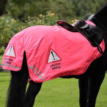 Buy the Shires Equi-Flector Pink Caution Horse Waterproof Exercise Sheet | Online for Equine