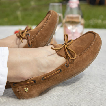 Buy the Shires Moretta Sofia Tan Moccasins | Online for Equine