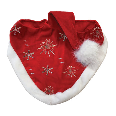 Buy the Equetech Santa Glitter Snowflake Hat Horse Bonnet | Online for Equine