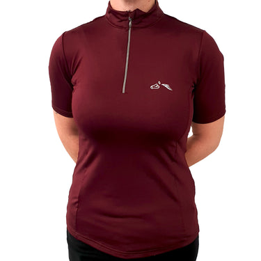 Gallop Short Sleeve Ladies Zipped Neck Base Layer