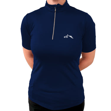 Gallop Short Sleeve Ladies Zipped Neck Base Layer